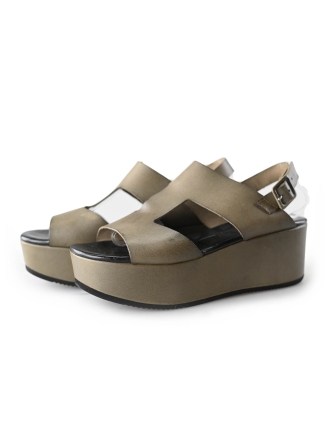 Shabbies Keilschuhe Grün 212332