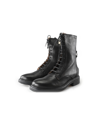 Shabbies Schnürstiefel Schwarz 212409