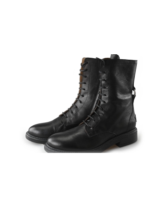 Shabbies Schnürstiefel Schwarz 212455