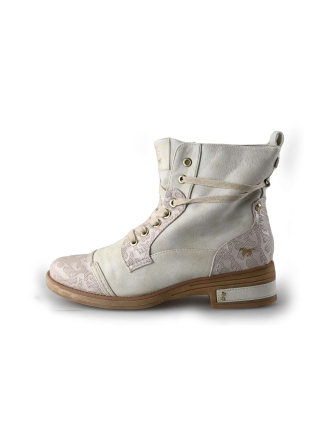 Mustang Schnürstiefel Weiß 214191
