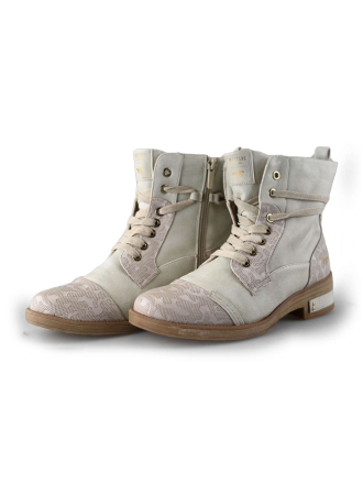 Mustang Schnürstiefel Weiß 214191