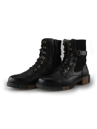 Mustang Schnürstiefel Schwarz 214507