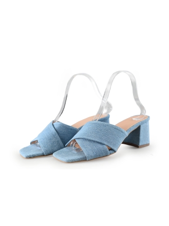 Manfield Mules Pantoletten Blau 287596