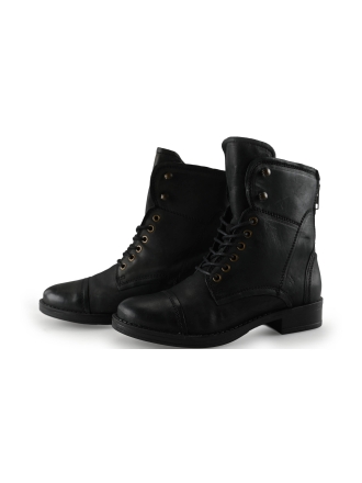 Manfield Schnürstiefel Schwarz 288340