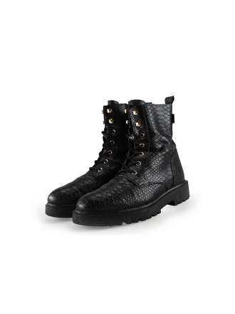 Manfield Schnürstiefel Schwarz 289903