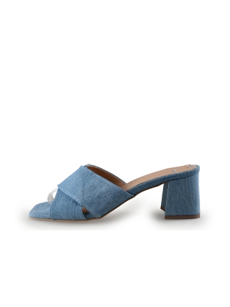 Manfield Mules Pantoletten Blau 293199