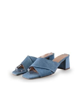 Manfield Mules Pantoletten Blau 293199