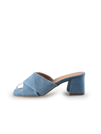 Manfield Mules Pantoletten Blau 293210