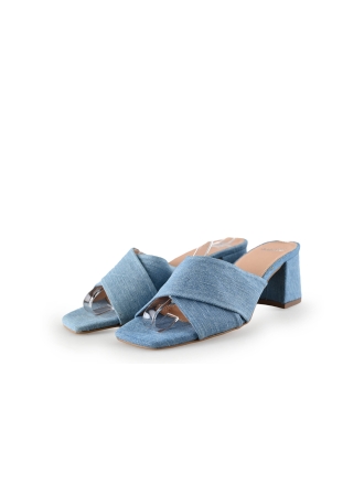 Manfield Mules Pantoletten Blau 293210