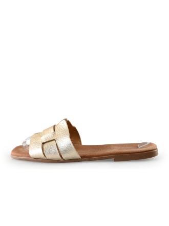 Manfield Mules Pantoletten Gold 299083