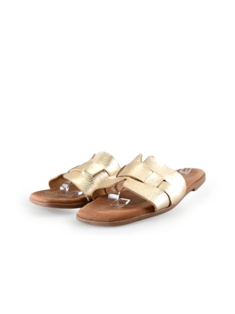 Manfield Mules Pantoletten Gold 299083