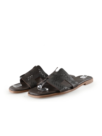 Manfield Mules Pantoletten Braun 301084