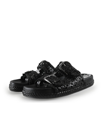 Manfield Mules Pantoletten Schwarz 304925