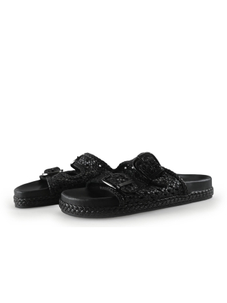 Manfield Mules Pantoletten Schwarz 311960