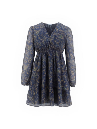 Apricot Kleid Blau 600040